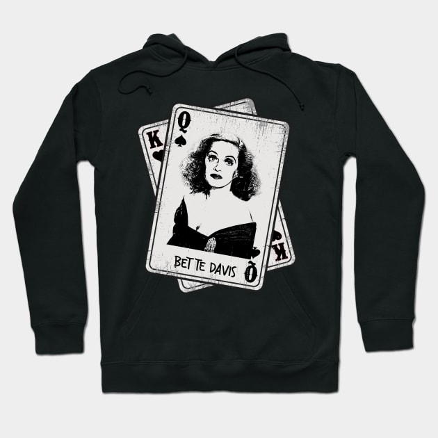Retro Bette Davis Card Style Hoodie by Slepet Anis